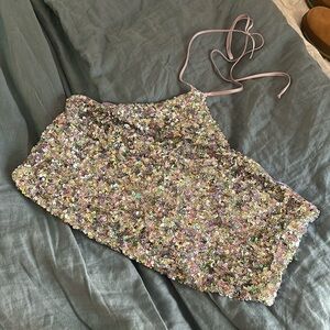 Sequin Halter Top